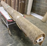 New Carpet Remnant Roll: 12ft 6in x 8ft Brown