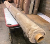 New Carpet Remnant Roll: 12ft 9in x 11ft Light Brown