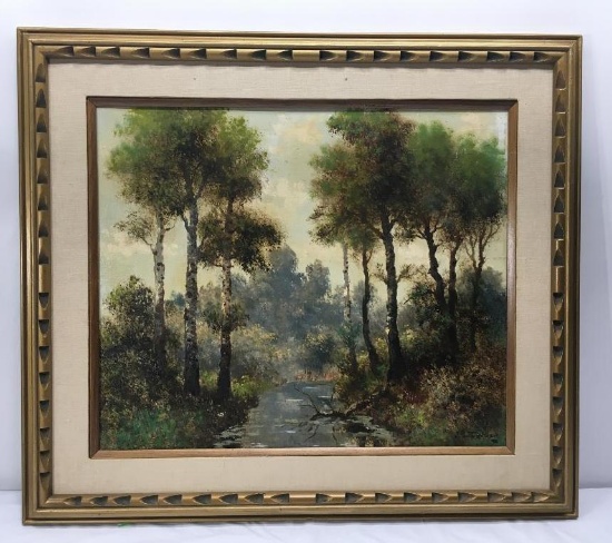 Oil on Canvas 31" x 27 Signed Scenic Picture Not sure of Artist Name
