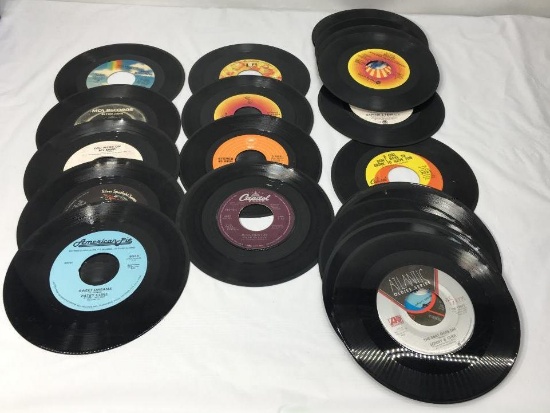 Large Lot of 45 RPM Juke Box Records Elton John Patsy Cline and many more