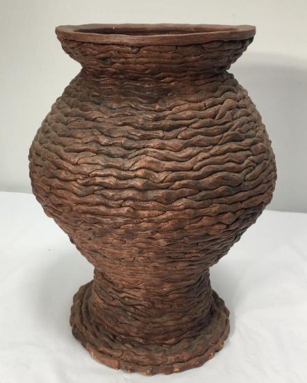 12 " Tall Layered Clay Urn Vase