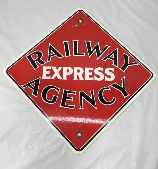 Railway Express Porcelain Sign 8" x 8"