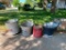 Lot of 4 Galvinized Cans and Ash Buckets