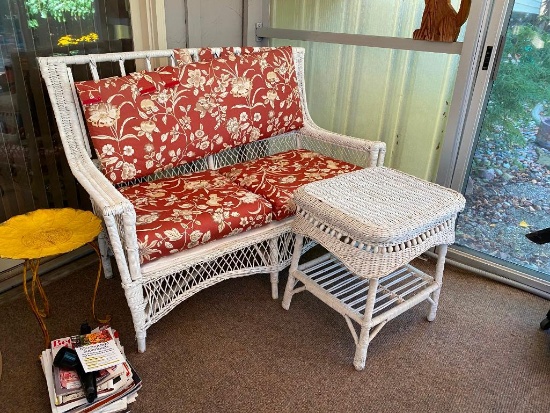 2 Piece Wicker Set - Sofa and Table