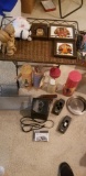 Portable TV Stand and bric a brac Wine Tubes and Heater