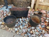 Lot of Four Cast Iron Pots - As Is