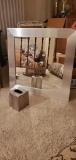 Brushed Nickel Wall Mirror and Tissue Holder
