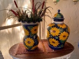 Lot of 2 La Fiesta - Planter and Lidded Pot - Hairline Crack on Pot