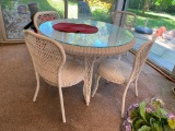 5 Piece Wicker Set - Table w/Glass Top and Four Chairs