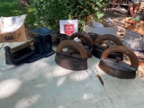 Lot of 7 - 6 Sad Irons and Postage Scale