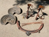 2 Vintage Tractor Seats and Louden's Circa 1895 Horse Harness Attachment