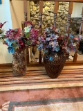 Lot of 2 Decoratice Vases with Artifical Plants