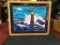 Nautical Themed Lighthouse Framed Stained Glass