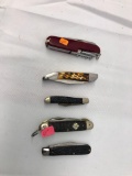 Lot of 5 Vintage Pocket Knives, Cub Scout, Cutler-Hammer, White Tail