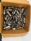 Box of USA 3/8 Drive Sockets, Standard and Metric, Lots of Craftsman
