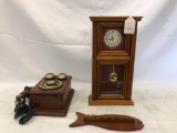 Clock, Old ATT&T Phone, Fish Utensil Holder