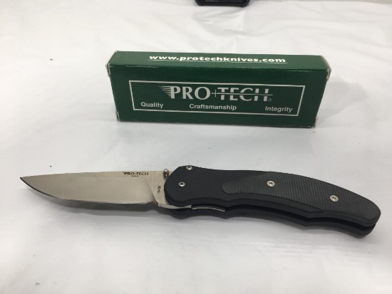 Protech Defiance Double Action Prototype/ March 2009 s/n 25 Black Handle G-10 Inlay