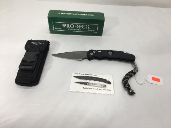 Protech TR-4 Skull/ Damascus 16/30 knife. MSRP:$679.99