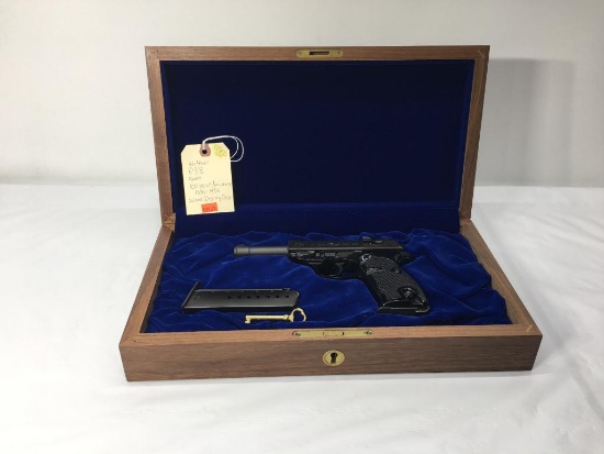 Walther P38 9mm 100 Year Anniversary Model in Wood Display Case, 1886-1986, MSRP: $1199.99