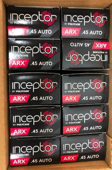 200 Rounds Inceptor ARX .45 Auto 114 gr