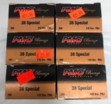 300 Rounds New PMC Bronze 38 Special, 132gr, FMJ, 6 Boxes of 50