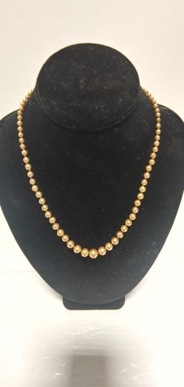Vintage string of pearls marked sterling