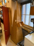 Mobile Pyramid Wooden Display w/ Pegs for Displaying Merchandise or Coffee Mugs, Approx 7ft Tall