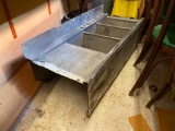 Stainless Steel 3-Compartment Sink (no legs), 44in x 19in x 12in - kind of rough