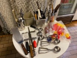 Large Selection of Kitchen Utensils, Scoops, Spatulas, Squeeze Bottles and More