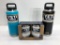 3 Items: 2x YETI 36oz Bottles - 1 Black, 1 Reef Blue, & YETI Wine Tumbler 2 Pack - White