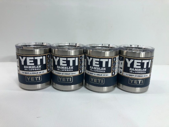 4 Items: YETI Rambler 10oz Lowball, Navy