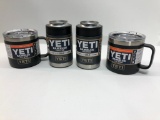 4 Items: 2x YETI 14oz Mug - Black, & 2x YETI Colster - Charcoal