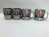 4 Items: 2x YETI 14oz Mug & 2x YETI Colster - All Stainless