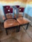 Four Restaurant Chairs by Selected Furniture - Iron Frame, Wood Back, Padded Seat