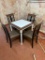 Table and Chairs Set, Tile Top, Wooden Framed, 29in x 29in x 30in