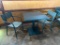 Industrial Grade Metal Patio Table w/ Chairs, 31.5in x 31.5in x 29.25in