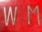 Metal M & W - Men's / Women's Restroom Sign Letters, 8in