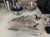 Stainless Steel Nesting Bowls, Tongs, Whisks, Measuring Cups & Spoons