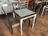 Table and Chairs Set, Tile Top, Wooden Framed, 29in x 29in x 30in