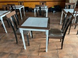 Table and Chairs Set, Tile Top, Wooden Framed, 29in x 29in x 30in