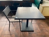 Industrial Grade Metal Patio Table w/ Chairs, 31.5in x 31.5in x 29.25in