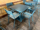 Industrial Grade Metal Patio Table w/ Chairs, 31.5in x 31.5in x 29.25in