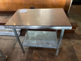 Stainless Steel Prep Table w/ Undershelf, 36in Wide, 24in Deep