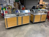 SECO Serving Counter and Hot Buffet Line, 2 Carts, 1 w/ 4 Full Size Steam Pan Buffet, 1 Server