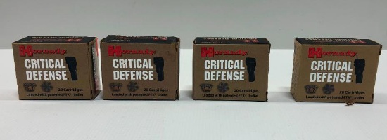 Hornady Critical Defense 165gr 40 S&W - 4 Boxes, 80 Total Rounds