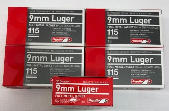 Aquila 9mm Full Metal Jacket 115 GR 250 Rounds