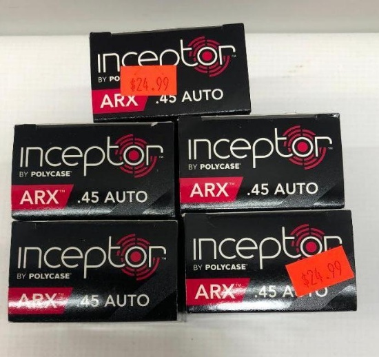 Inceptor ARX Self-Defense 114gr .45 Auto, 100 Total Rounds