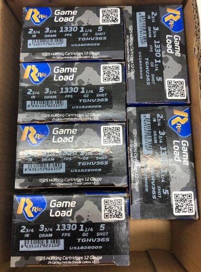 Rio Game Load 12GA 2 3/4 Inch - 6 Boxes, 150 Total Shells