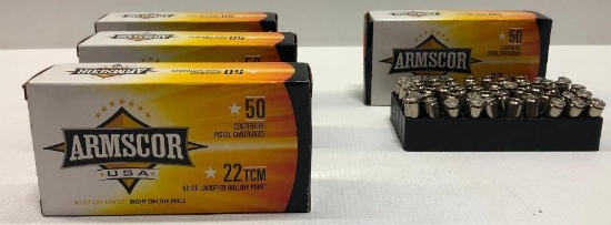 Armscor USA 40gr 22 TCM Jacketed Hollow Point - 4 Boxes, 200 Total Rounds