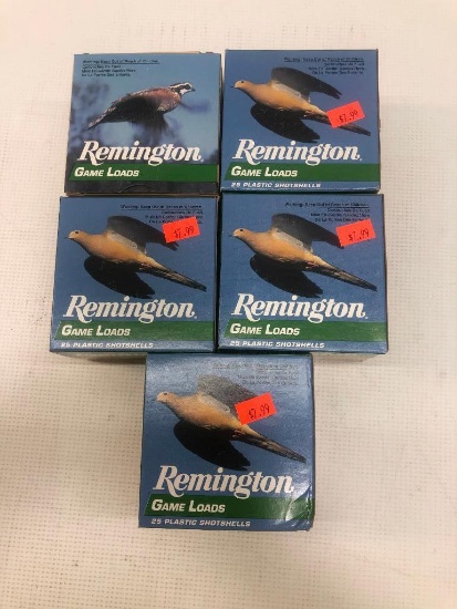Remington 20ga 2 3/4 Inch 7 1/2 Shot Game Loads - 5 Boxes, 125 Total Shells